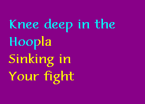 Knee deep in the
Hoopla

Sinking in
Your fight