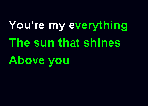 You're my everything
The sun that shines

Above you