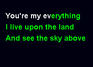 You're my everything
I live upon the land

And see the sky above