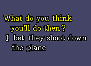 What do you think
you 11 do then?

I bet they shoot down
the plane