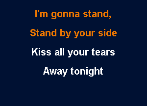 I'm gonna stand,
Stand by your side

Kiss all your tears

Away tonight