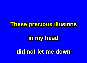 These precious illusions

in my head

did not let me down