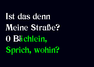 Ist das denn
Meine Straibe?

0 B'alchlein,
Sprich, wohin?