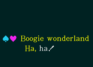Q Boogie wonderland
Ha, ha!