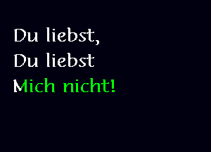 Du liebst,
Du liebst

Mich nicht!