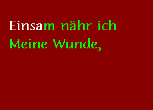 Einsam nahr ich
Meine Wunde,