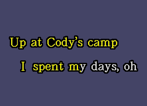 Up at Cody s camp

I spent my days, 0h