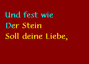 Und fest wie
Der Stein

Soll deine Liebe,