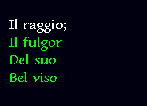 Il raggim
Il fulgor

Del suo
Bel viso