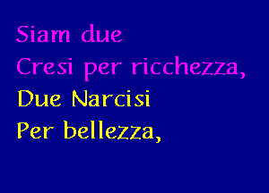 Due Narcisi
Per bellezza,