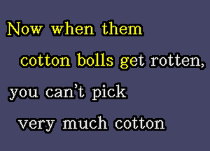 Now when them

cotton bolls get rotten,

you canWL pick

very much cotton