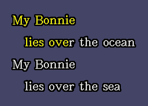 My Bonnie

lies over the ocean
My Bonnie

lies over the sea