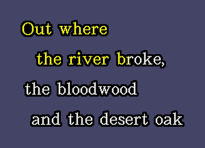 Out where

the river broke,

the bloodwood

and the desert oak