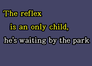 The reflex

is an only child,

he,s waiting by the park