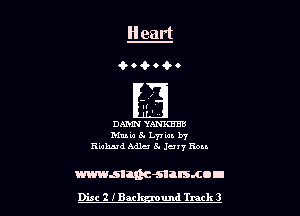 ll eart

4-04-04.

.1.
H '

DAMN YANKEEB
Mule 5. 1.7! 'm. by
Ruhmd A615 5. Juvy Ron.

msich-stusmou

Disc 2 iBac um! Track 3