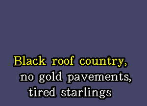 Black roof country,
no gold pavements,
tired starlings