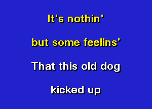 It's nothin'

but some feelins'

That this old dog

kicked up