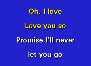 Oh, I love

Love you so

Promise I'll never

let you go