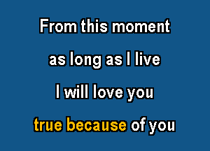 From this moment
as long as I live

I will love you

true because of you