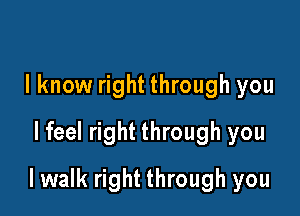 lknow right through you
lfeel right through you

lwalk right through you