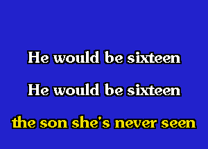He would be sixteen
He would be sixteen

the son she's never seen