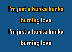 I'mjust a hunka hunka
burning love

I'mjust a hunka hunka

burning love