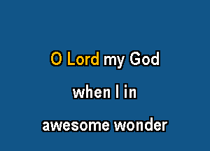 O Lord my God

when l in

awesome wonder