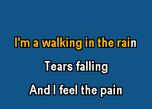 I'm a walking in the rain

Tears falling

And I feel the pain