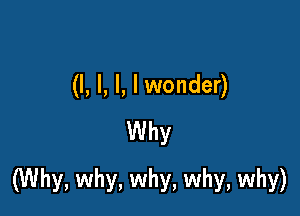 (l, l, l, I wonder)

Why

(Why, why, why, why, why)