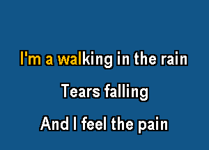 I'm a walking in the rain

Tears falling

And I feel the pain