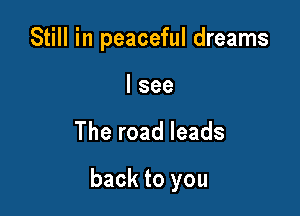 Still in peaceful dreams
I see

The road leads

back to you