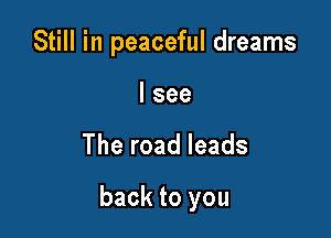 Still in peaceful dreams
I see

The road leads

back to you