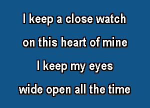 I keep a close watch

on this heart of mine

I keep my eyes

wide open all the time