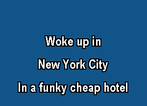 Woke up in
New York City

In a funky cheap hotel