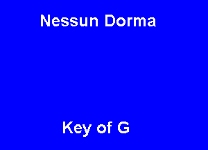 Nessun Dorma