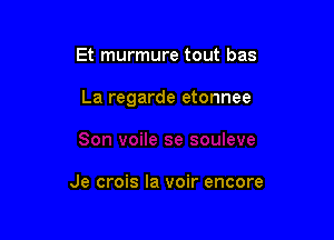 Et murmure tout bas

La regarde etonnee

Je crois la voir encore