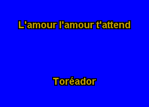 L'amour I'amour t'attend

Tort'aador