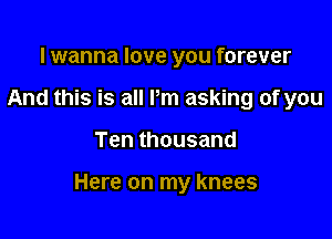 lwanna love you forever
And this is all Pm asking of you

Tenthousand

Here on my knees