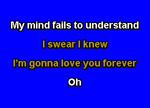 My mind fails to understand

I swear I knew

Pm gonna love you forever

Oh