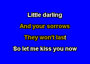 Little darling
And your sorrows

They won't last

So let me kiss you now