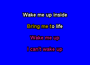 Wake me up inside

Bring me to life