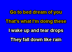 Go to bed dream of you
That's what I'm doing these

I wake up and tear drops

They fall down like rain