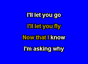 I'll let you go
I'll let you fly

Now that I know

I'm asking why