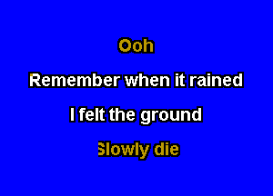 Ooh

Remember when it rained

lfelt the ground

Slowly die