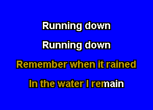 Running down

Running down

Remember when it rained

In the water I remain