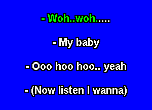 - Woh..woh .....
- My baby

- Ooo hoo hoo.. yeah

- (Now listen I wanna)