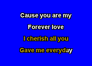 Cause you are my
Forever love

I cherish all you

Gave me everyday