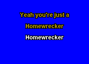 Yeah you're just a

Homewrecker

Homewrecker
