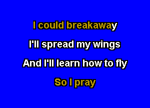 I could breakaway

I'll spread my wings

And I'll learn how to fly

So I pray