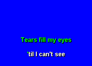 Tears fill my eyes

'til I can't see